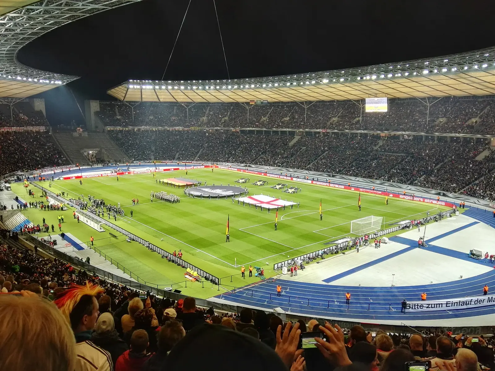 Packed Olympiastadion in Berlin before an international football match